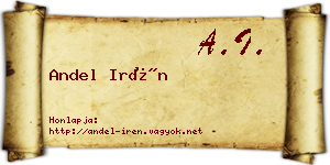 Andel Irén névjegykártya